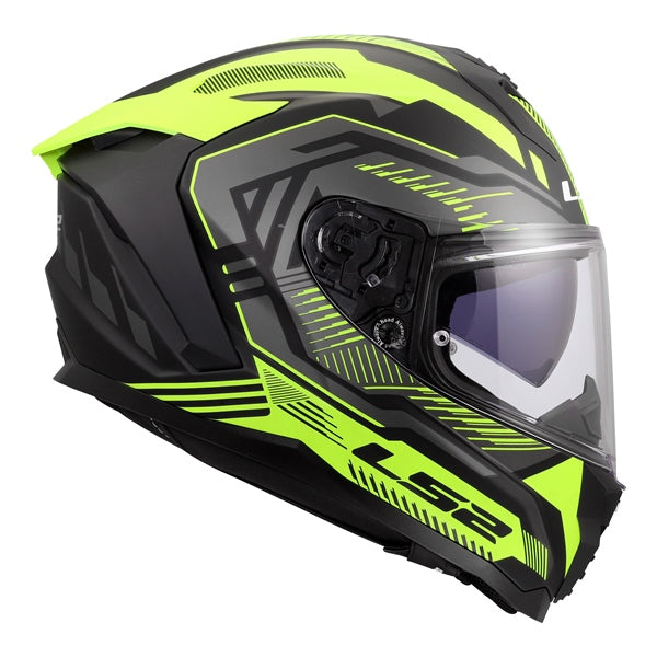 LS2 Challenger II Full-Face Helmet Dravix Matte High-Visibility Yellow XS - Driven Powersports