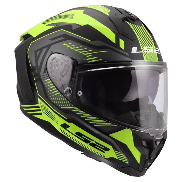 LS2 Challenger II Full-Face Helmet Dravix Matte High-Visibility Yellow XS - Driven Powersports
