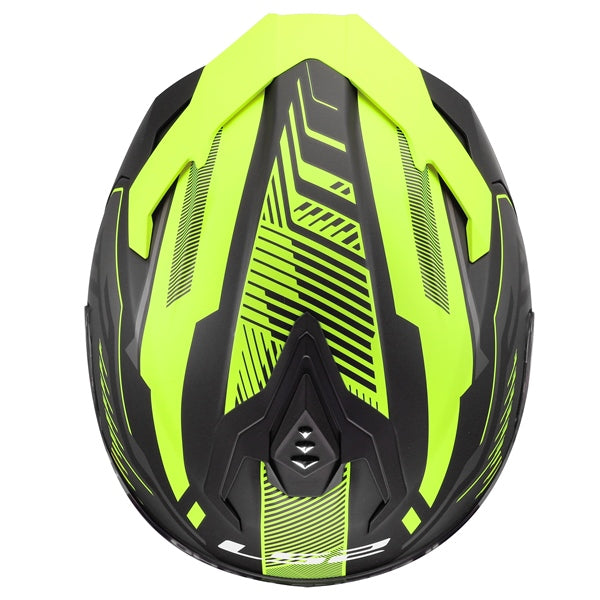 LS2 Challenger II Full-Face Helmet Dravix Matte High-Visibility Yellow XS - Driven Powersports