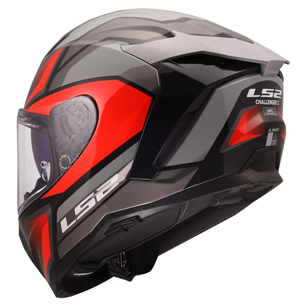 LS2 Challenger II Full-Face Helmet Viper Gray/Red 3XL - Driven Powersports