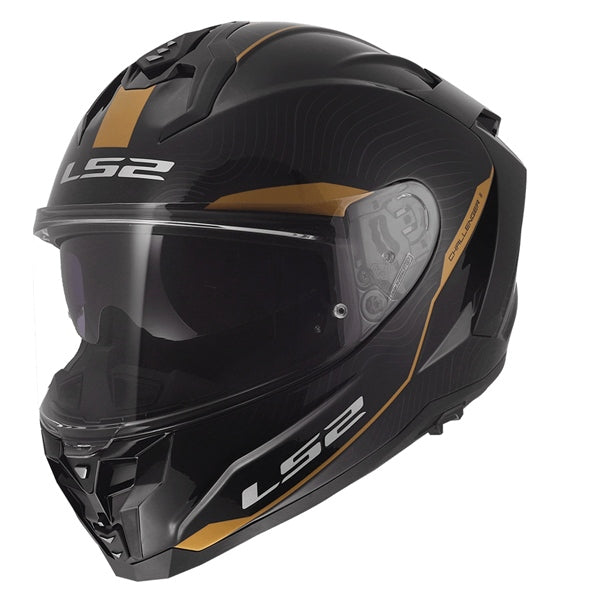 LS2 Challenger II Full-Face Helmet Essential Black/Gold S - Driven Powersports