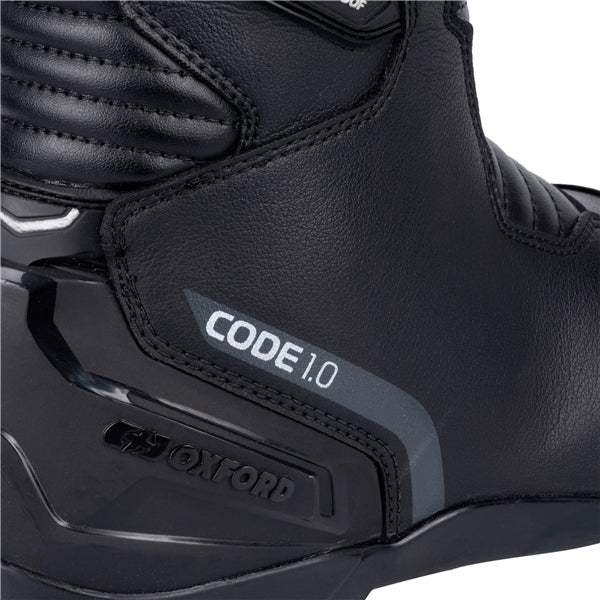 Oxford Code 1.0 Boots - Mid-calf 10 US / 43 EU Stealth Black - Driven Powersports