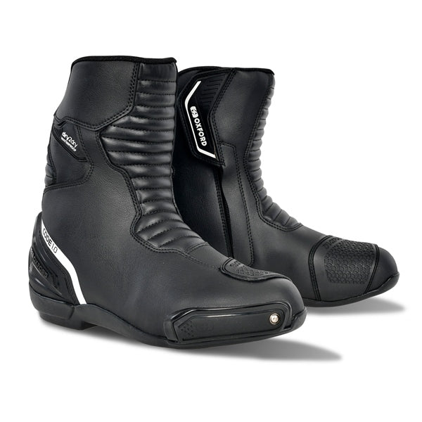 Oxford Code 1.0 Boots - Mid-calf 13 US / 46 EU Black/White - Driven Powersports