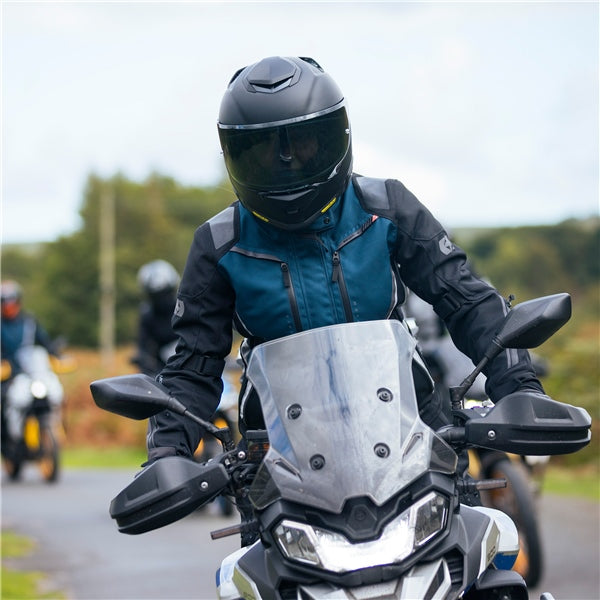 Oxford Montreal 5.0 Jacket - Women Blue/Black/Coral 14 UK / 42 EU / 10 US - Driven Powersports