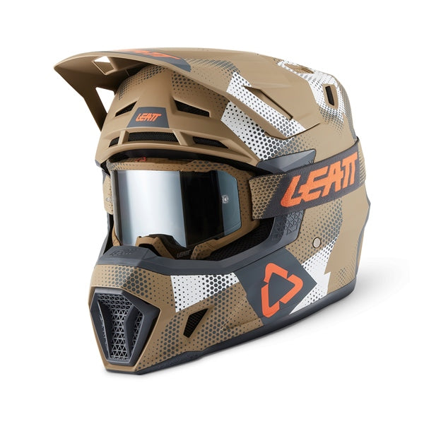 Leatt 7.5 Off-Road Helmet Kit V27 - Khaki Brown M - Driven Powersports
