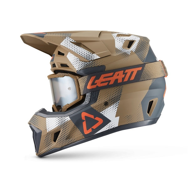 Leatt 7.5 Off-Road Helmet Kit V27 - Khaki Brown M - Driven Powersports