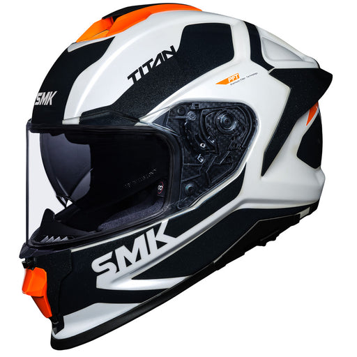 SMK HELMETS TITAN PFT HELMET - AROK WHITE/GREY/ORANGE (XS) White/Grey/Orange XS - Driven Powersports
