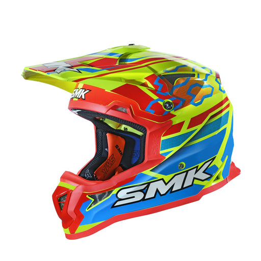 SMK HELMETS ALLTERRA HELMET - TRIBOU YELLOW/BLUE/RED (XS) Yellow/Blue/Red XS - Driven Powersports
