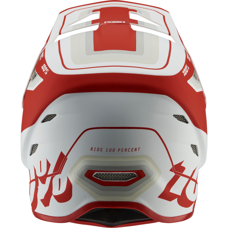 100% STATUS HELMET Topenga Red/White Back - Driven Powersports