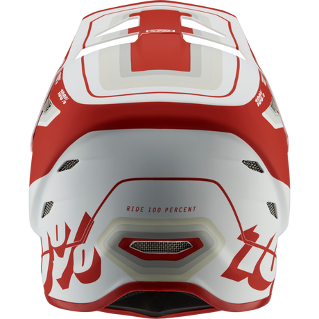 100% STATUS HELMET Topenga Red/White Back - Driven Powersports