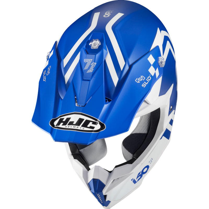 HJC i50 HEX Semi Flat Blue/White Top - Driven Powersports