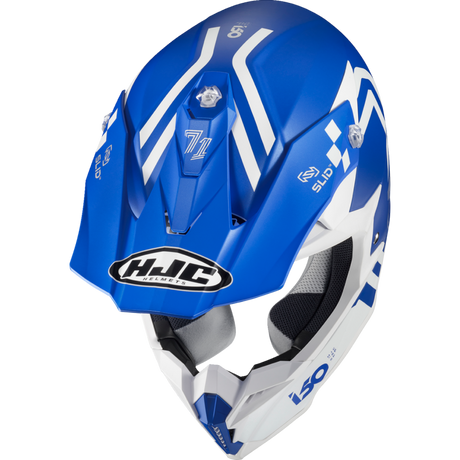 HJC i50 HEX Semi Flat Blue/White Top - Driven Powersports