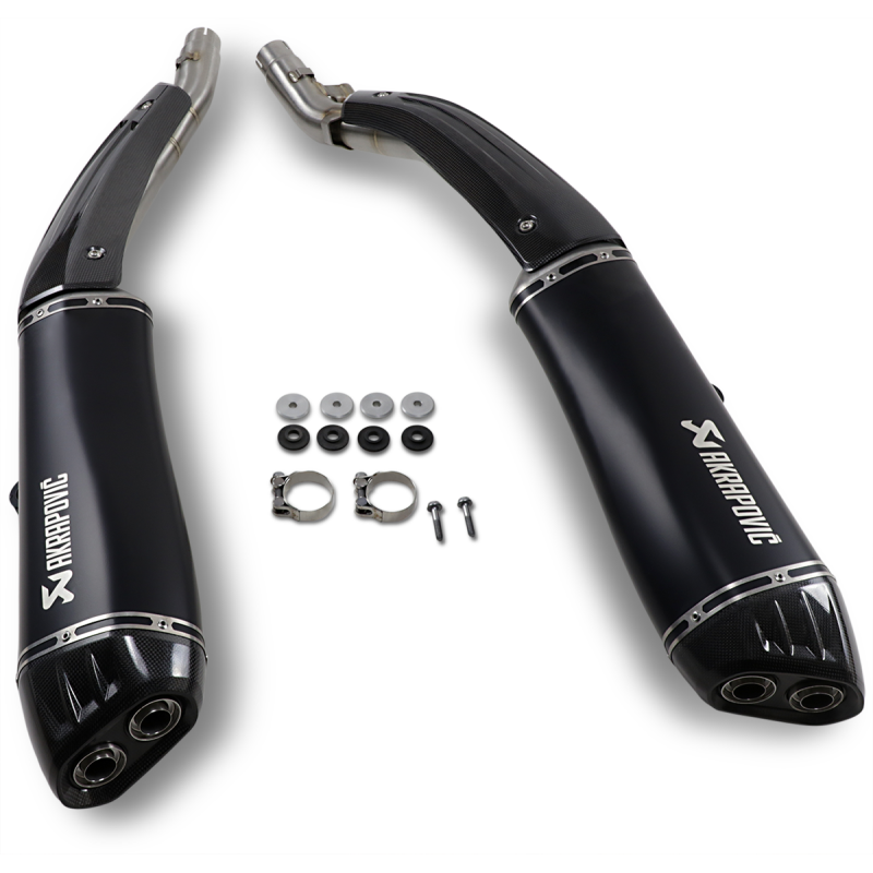 AKRAPOVIC 17-20 K1600B/GA SO TI/CF Black Front - Driven Powersports