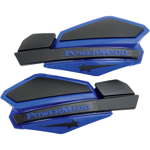 POWERMADD STAR SERIES HANDGUARDS Blue/Black Front - Driven Powersports