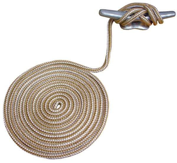 Attwood Premium Gold Dock Line Double Braided Nylon Gold - Driven Powersports