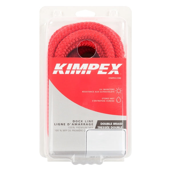 KIMPEX DOCK LINE 5/8"X25 BRAID MFP Red - Driven Powersports