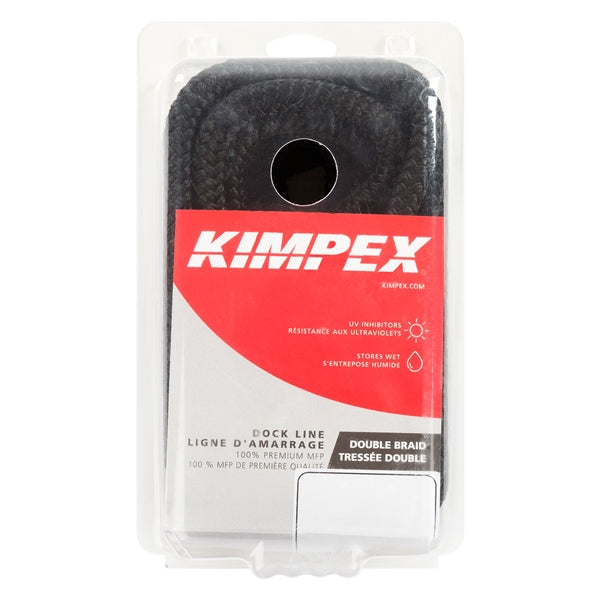 KIMPEX DOCK LINE 5/8"X25 DOUB BRAID NYLON Black - Driven Powersports