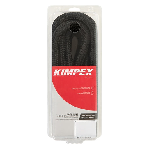 KIMPEX DOCK LINE 5/8"X20 DOUB BRAID NYL Black - Driven Powersports