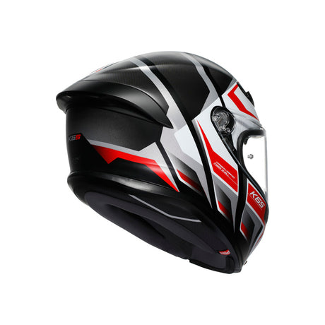 K6 S KARVE MATT BLACK/GREY/RED (S) Matte Black/White/Red - Driven Powersports