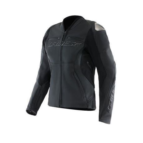 RACING 5 LADY LEATHER JACKET BLACK/WHITE 38 Black 40 - Driven Powersports