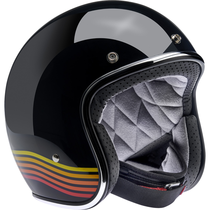BILTWELL HELMET BONANZA Gloss Black Spectrum 3/4 Right - Driven Powersports