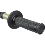 RENTHAL ULTRA TACKY HALF WAFFLE GRIPS DUAL COMPOUND TAPERED ON BK Black 3/4 Front - Driven Powersports