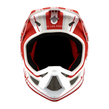 100% STATUS HELMET Topenga Red/White Front - Driven Powersports