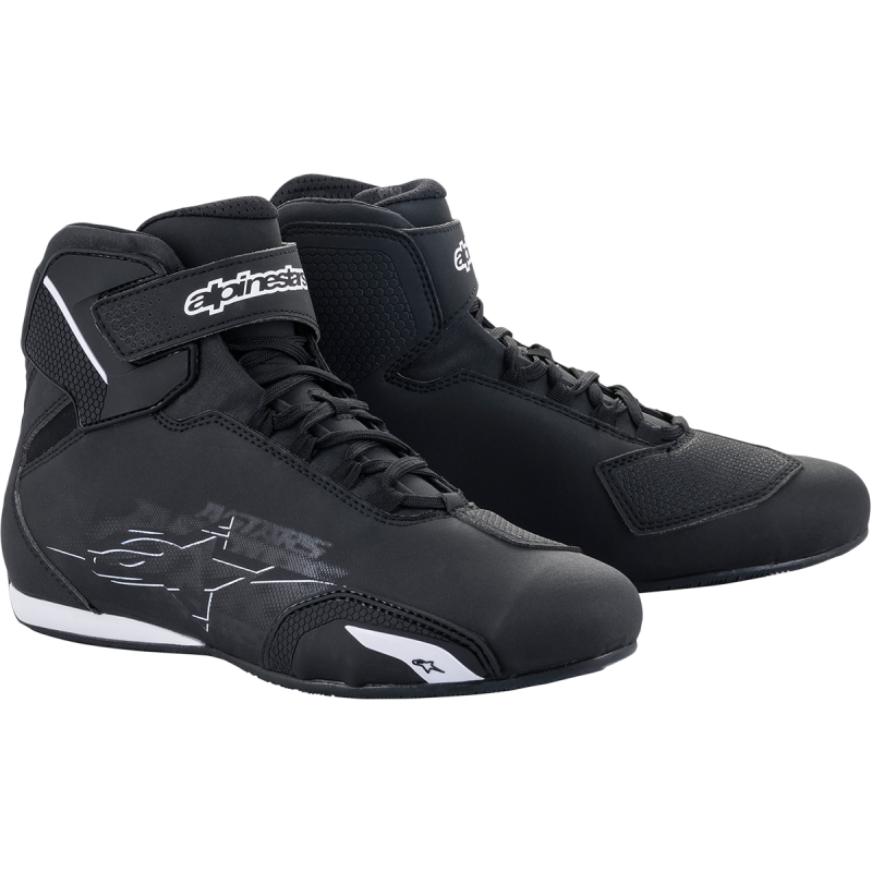 ALPINESTARS SHOE SEKTOR Black/White Front - Driven Powersports