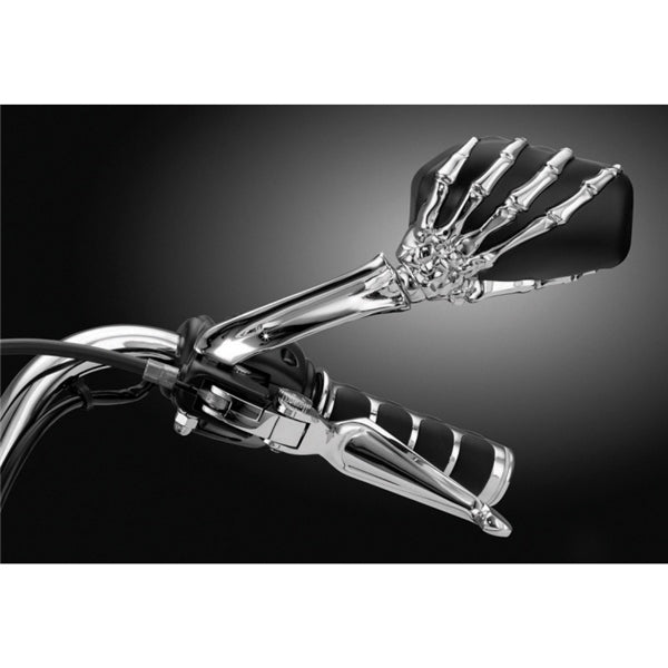 Kuryakyn Skeleton Hand Mirror Charcoal/Black - Driven Powersports