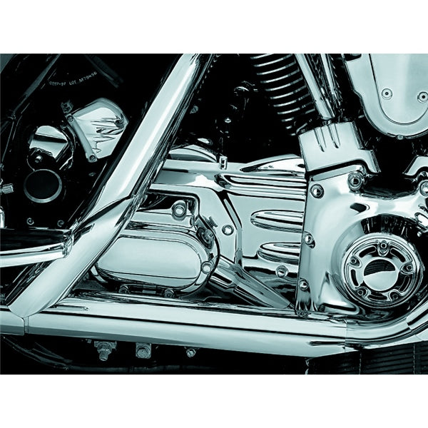 Kuryakyn Transmission and Oil Line Cover For Harley-Davidson Charcoal - Driven Powersports