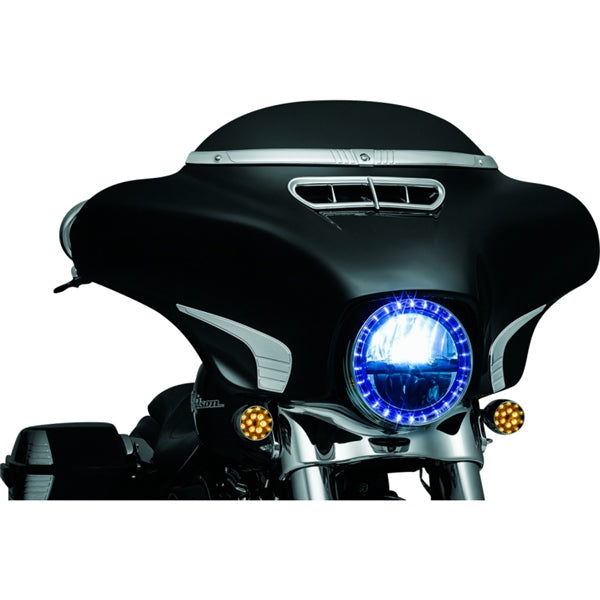Kuryakyn Tri-Line Windshield Trim For Harley-Davidson Charcoal - Driven Powersports