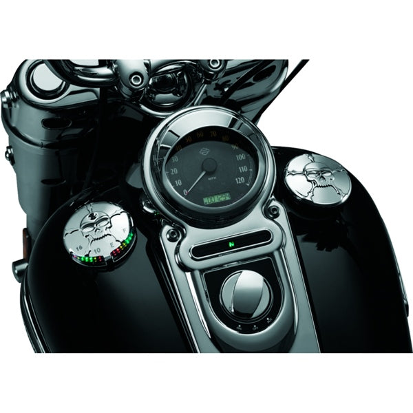 Kuryakyn Zombie Fuel and Battery Gauge Charcoal - Driven Powersports