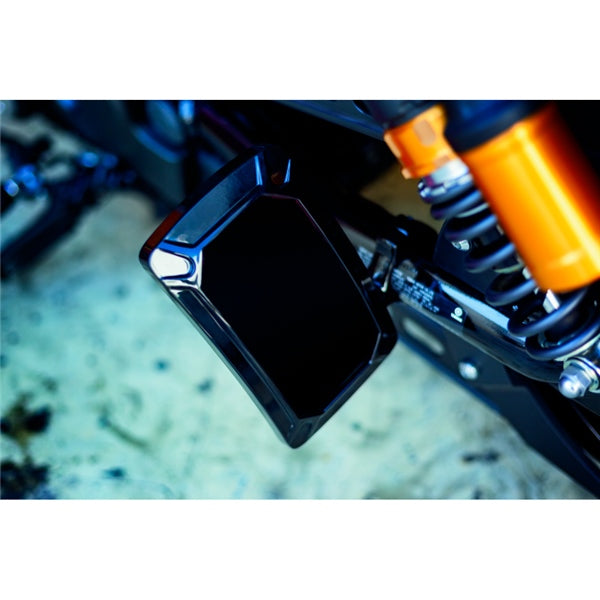 Kuryakyn Nova Curved Vertical Mount Side License Plate Holder Black - Driven Powersports