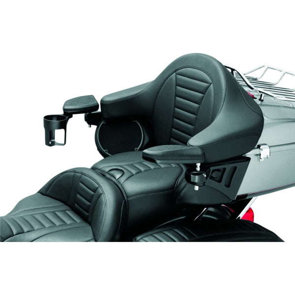 Kuryakyn Armrest with Cup Holder For Harley-Davidson Black - Driven Powersports