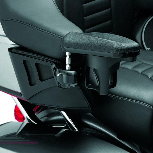 Kuryakyn Armrest with Cup Holder For Harley-Davidson Black - Driven Powersports