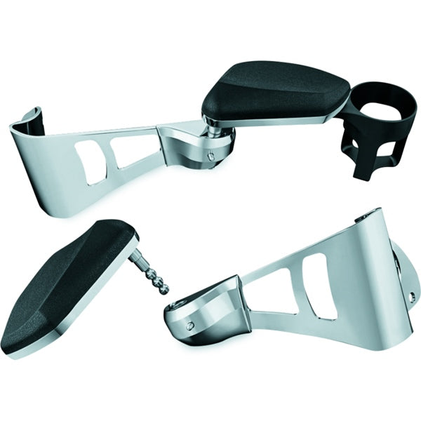 Kuryakyn Armrest with Cup Holder For Harley-Davidson Charcoal - Driven Powersports