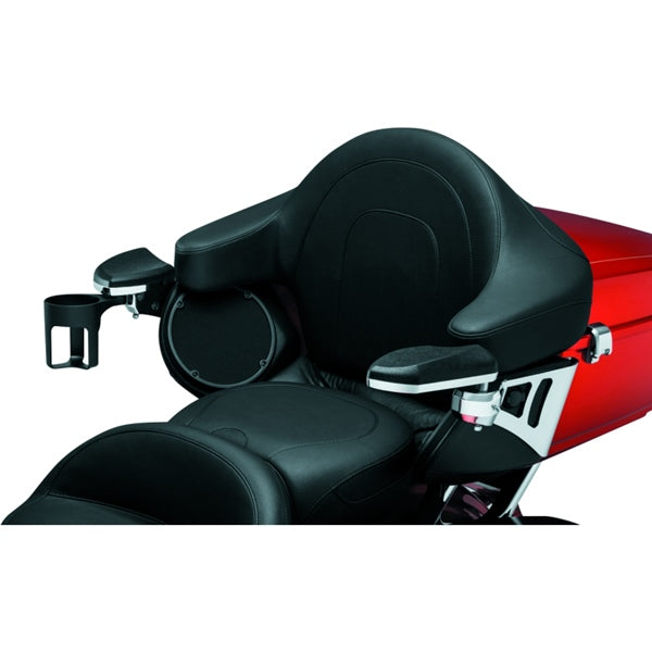 Kuryakyn Armrest with Cup Holder For Harley-Davidson Charcoal - Driven Powersports