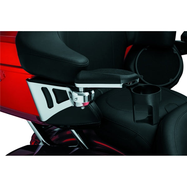 Kuryakyn Armrest with Cup Holder For Harley-Davidson Charcoal - Driven Powersports