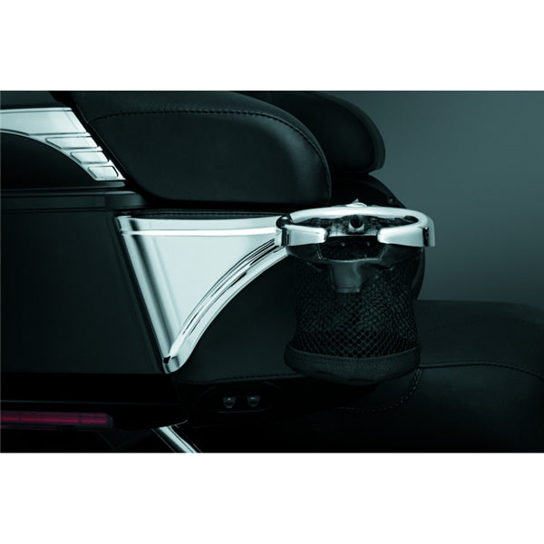 Kuryakyn Passenger Drink Holder with Basket Charcoal - Driven Powersports