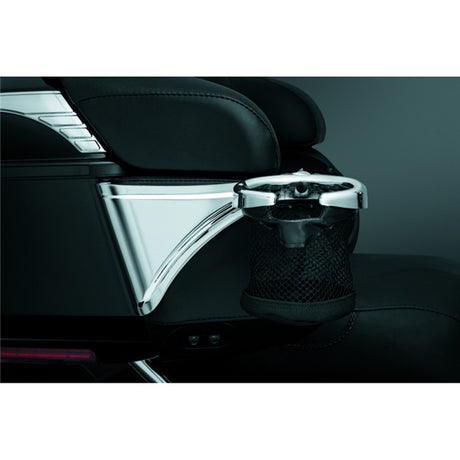 Kuryakyn Passenger Drink Holder with Basket Charcoal - Driven Powersports