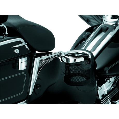 Kuryakyn Passenger Drink Holder with Basket Charcoal - Driven Powersports