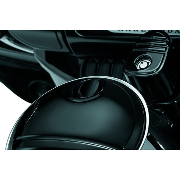 Kuryakyn Push Button Fuel Door Latch For Harley-Davidson Black - Driven Powersports