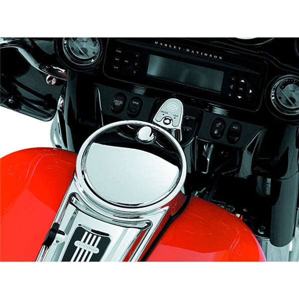 Kuryakyn Push Button Fuel Door Latch For Harley-Davidson Charcoal - Driven Powersports