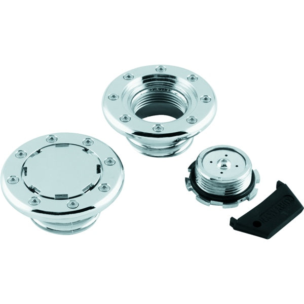 Kuryakyn Vented Flush Mount Gas Cap - Harley For Harley-Davidson Charcoal - Driven Powersports