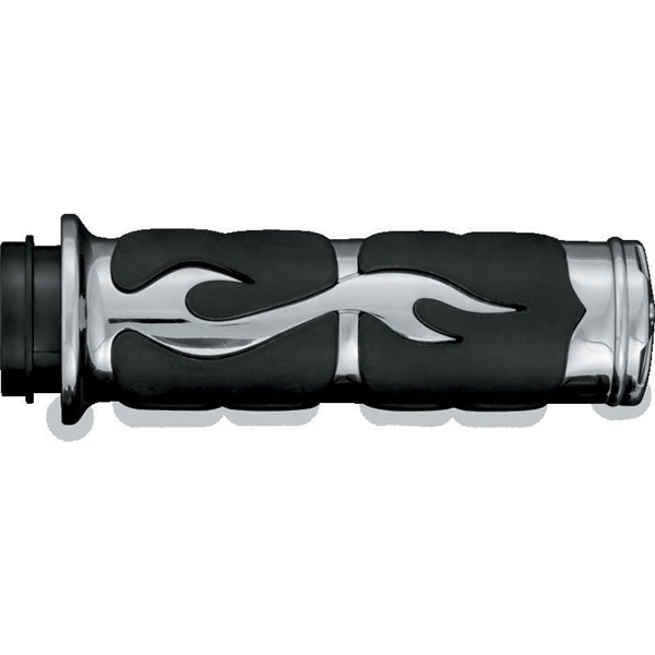 Kuryakyn ISO Flame Grip For Harley-Davidson / Kawasaki & More Chrome - Driven Powersports