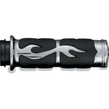 Kuryakyn ISO Flame Grip For Harley-Davidson / Kawasaki & More Chrome - Driven Powersports