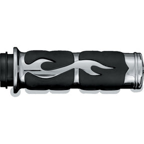 Kuryakyn ISO Flame Grip For Harley-Davidson / Kawasaki & More Chrome - Driven Powersports