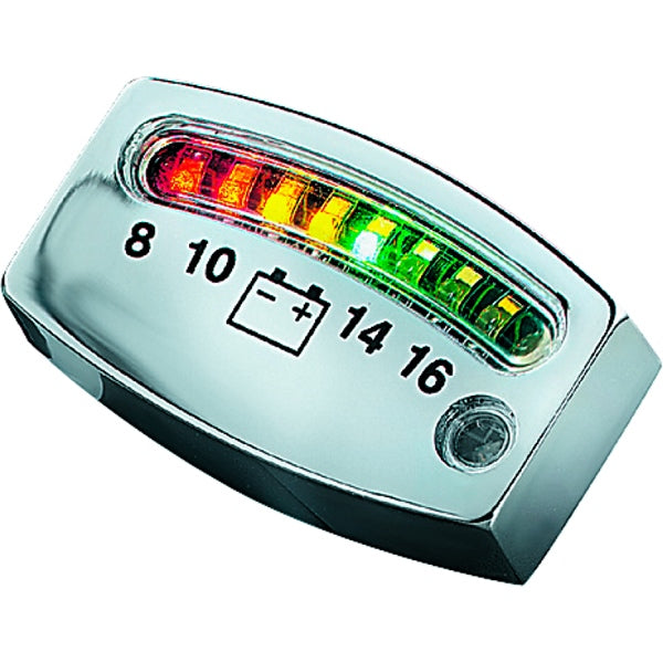 Kuryakyn Alley Cat Fuel & Battery Gauge Chrome - Driven Powersports