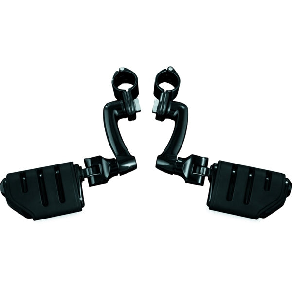 Kuryakyn Longhorn Trident Offset Pegs With Clamp Black - Driven Powersports