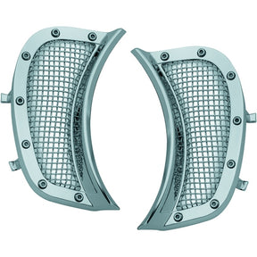 Kuryakyn Mesh Headlight Vent Accent For Harley-Davidson Chrome - Driven Powersports